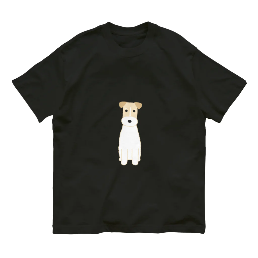 ゆいたっく／犬イラストのワイヤーフォックステリア オーガニックコットンTシャツ