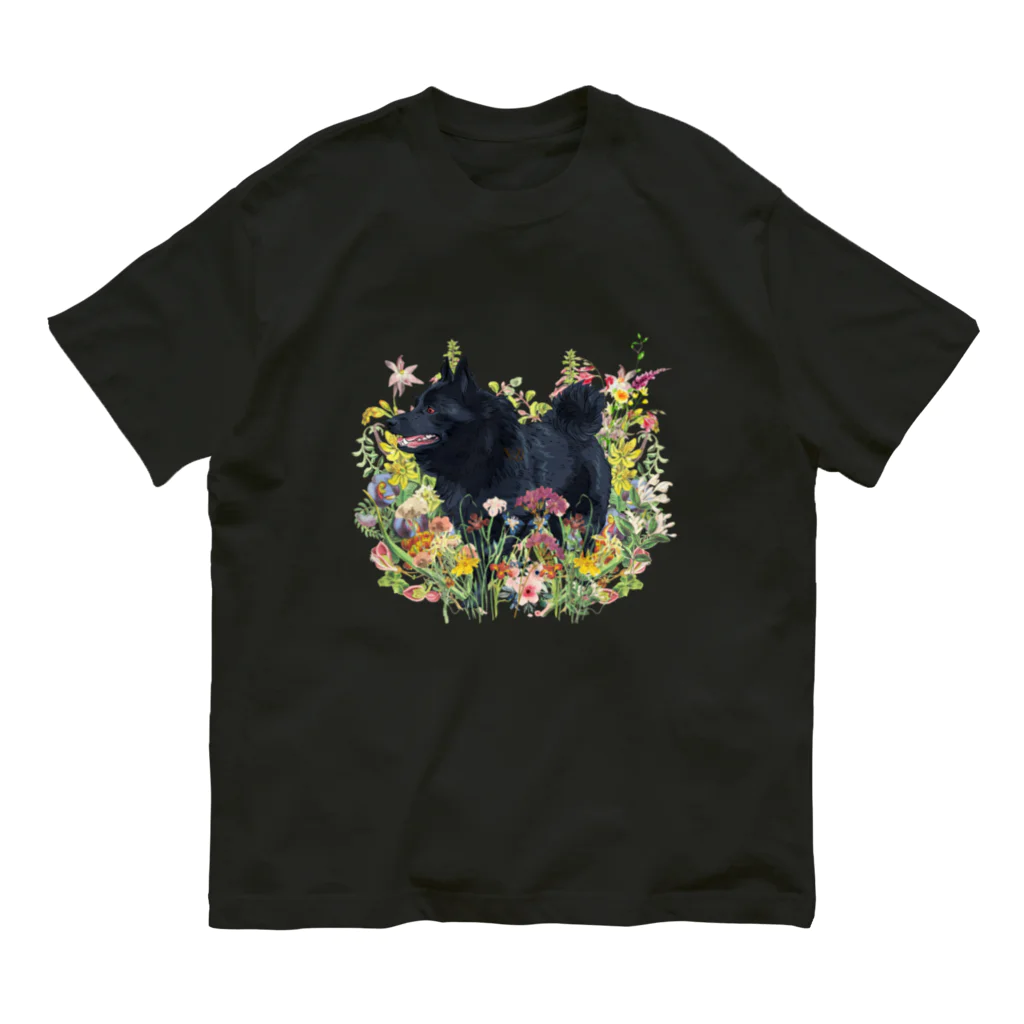 Doggie Freaksのお花畑のスキッパーキ オーガニックコットンTシャツ