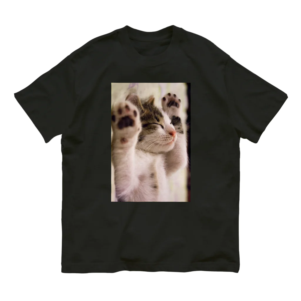 レトロ原宿のすやすや猫ちゃん Organic Cotton T-Shirt