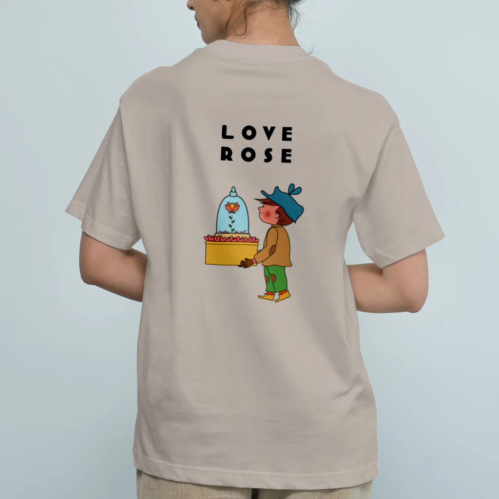 NOBLEROSEGRAFFITIのLOVE ROSE シリーズ オーガニックコットンTシャツ