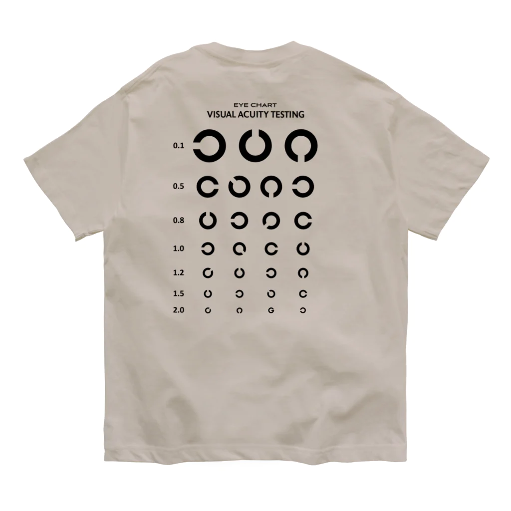 kg_shopの[★バック] Visual Acuity Testing [ブラック] Organic Cotton T-Shirt