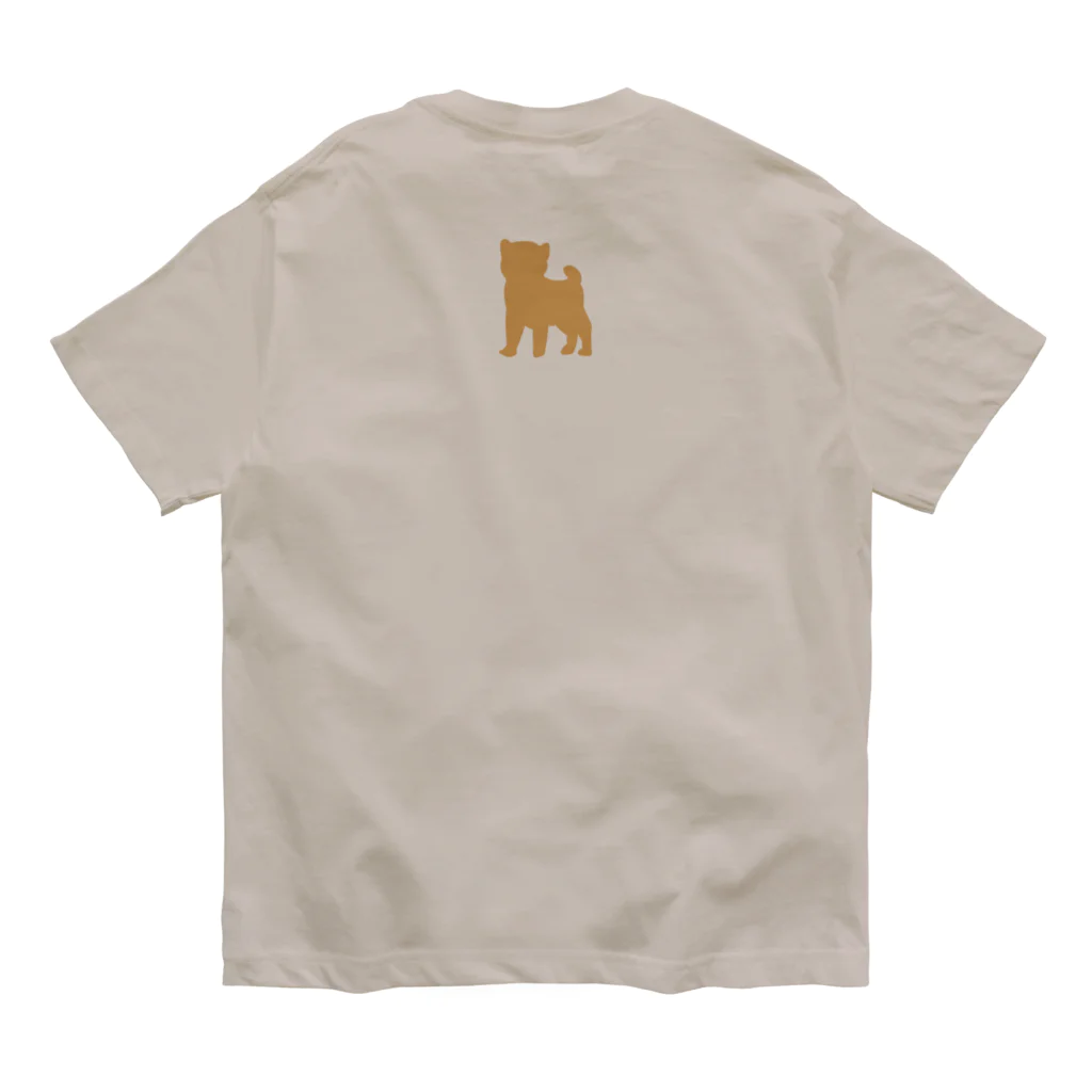キャンプグッズ【tゑnt by leaf】の幼児体系マメシバ子犬シルエット Organic Cotton T-Shirt