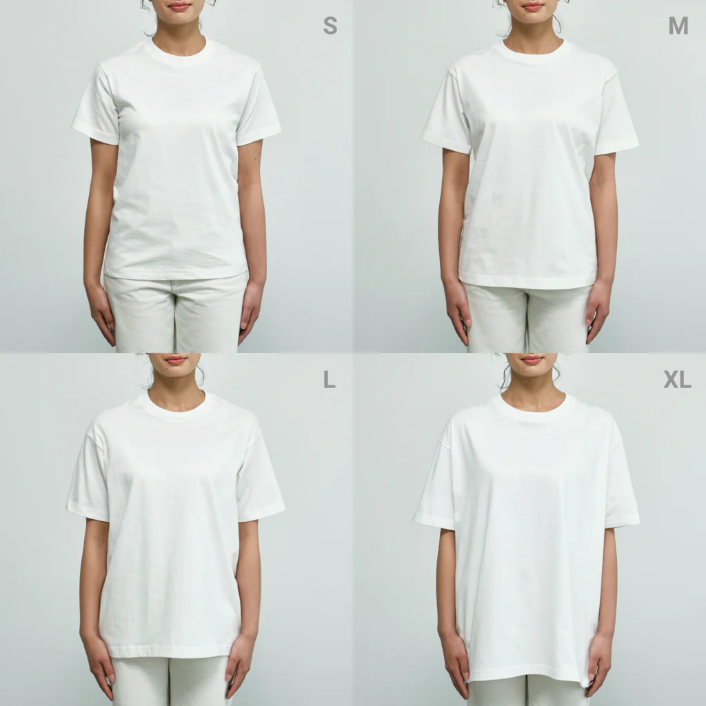 TOSHINORI-MORIのグラTーデザインB オーガニックコットンTシャツのサイズ別着用イメージ(女性)