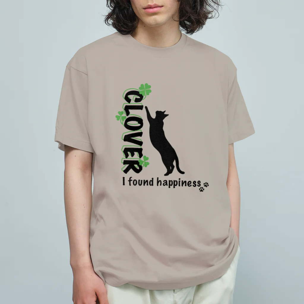 MegSan's free design🌷のラッキーな猫 オーガニックコットンTシャツ