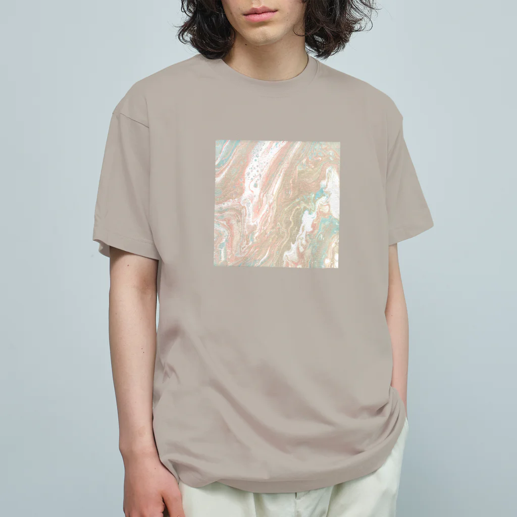 天宮エリカのフルイド ライトグレイッシュ オーガニックコットンTシャツ