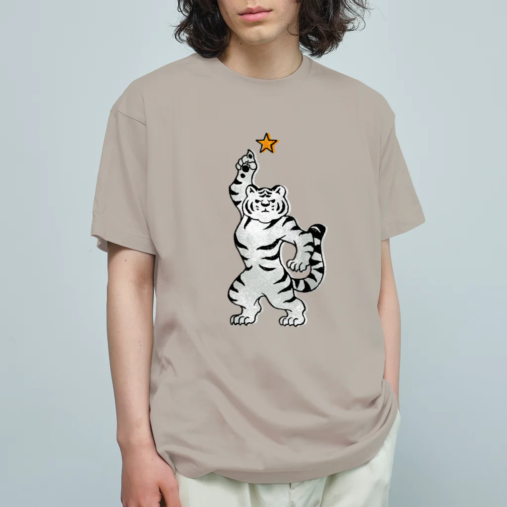 吉川 達哉 tatsuya yoshikawaのFIRST STAR WHITE TIGER オーガニックコットンTシャツ