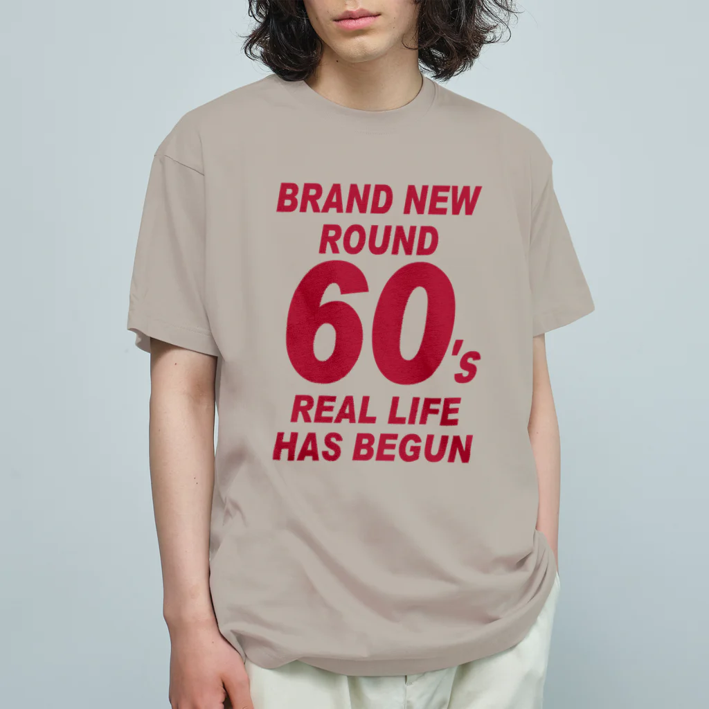 キッズモード某のROUND60 / 還暦＆アラ還を軽やかにすごすロゴ オーガニックコットンTシャツ