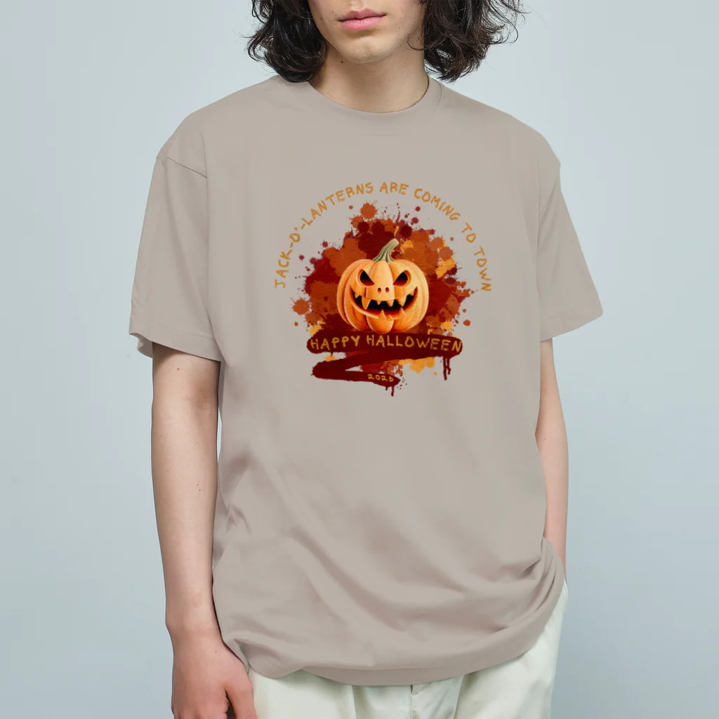 Yaya-rrのハロウィンのかぼちゃ「ジャック・オー・ランタン」 Organic Cotton T-Shirt