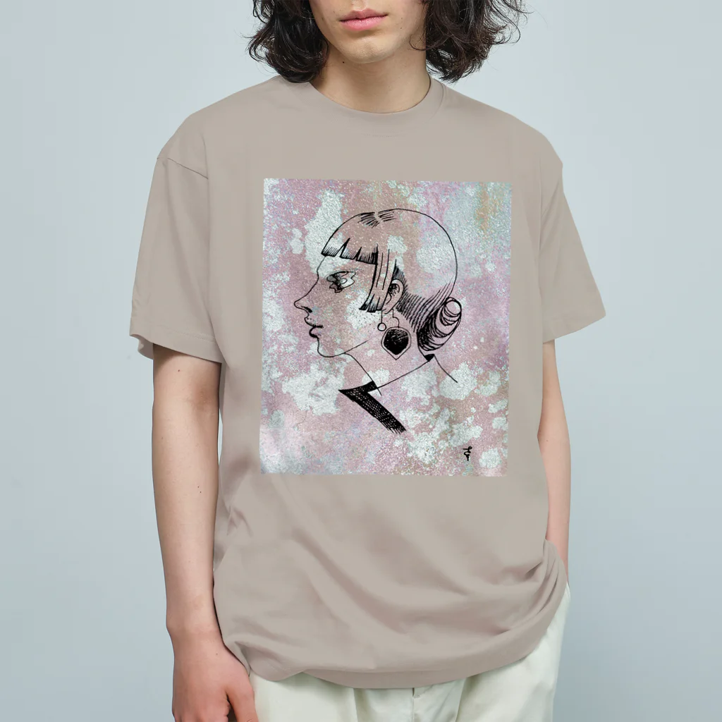 sayuri_yoshiokaのピンクアメジストの横顔 オーガニックコットンTシャツ