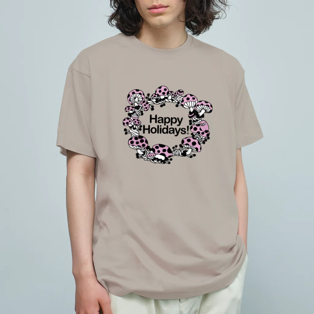 TUBEADのきのこリン　ぱ〜と2　#HappyHolidays Organic Cotton T-Shirt