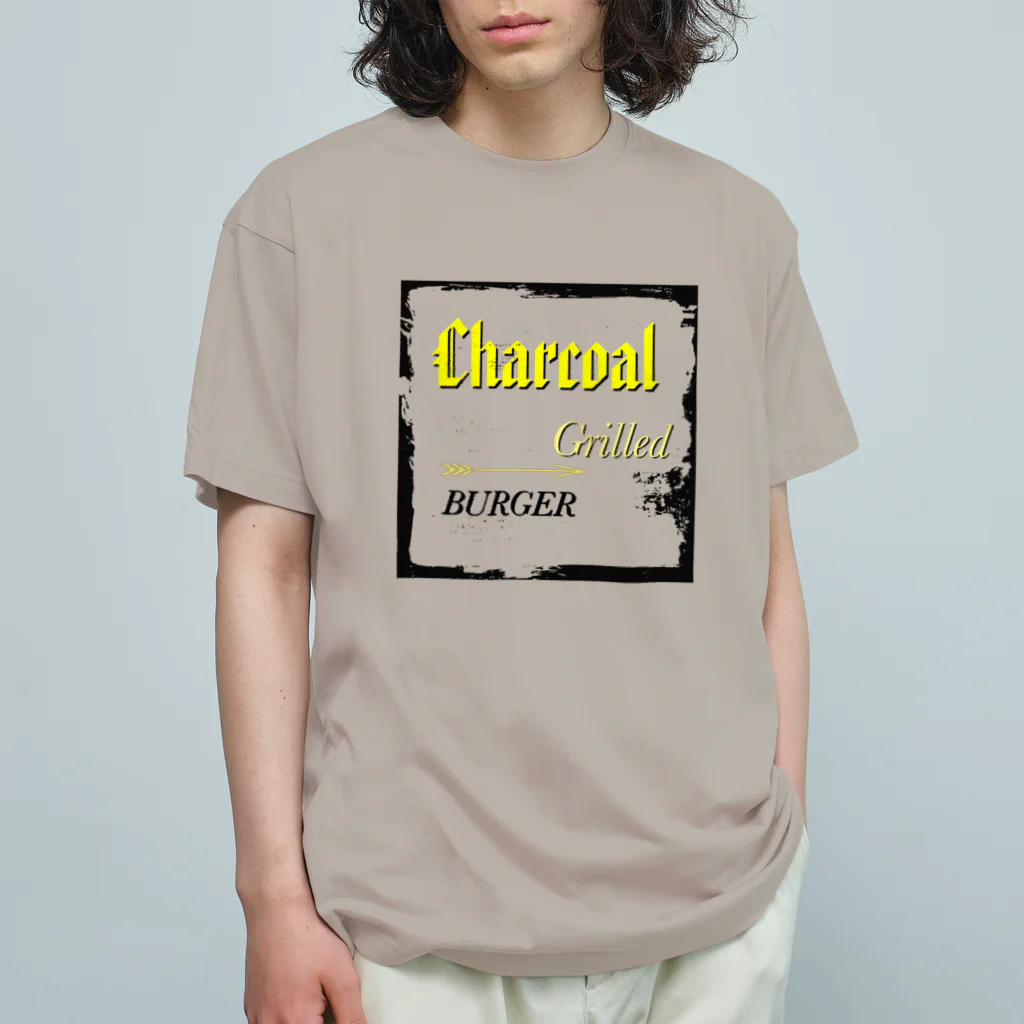 ハンバーガーショップ                           バーガーカフェホノホノのCharcoal grilled burger オーガニックコットンTシャツ