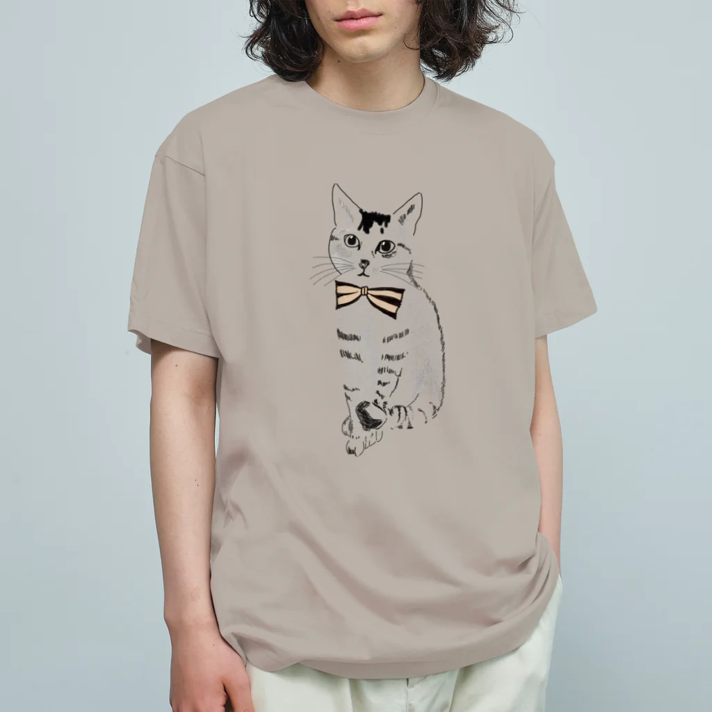 小鳥と映画館の蝶ネクタイとネコ Organic Cotton T-Shirt