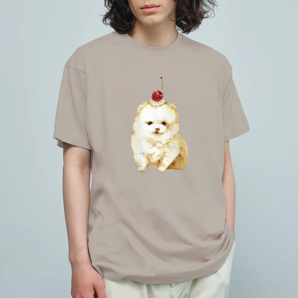 たなか まちのポメラニアンのプリンちゃん（カラー） オーガニックコットンTシャツ