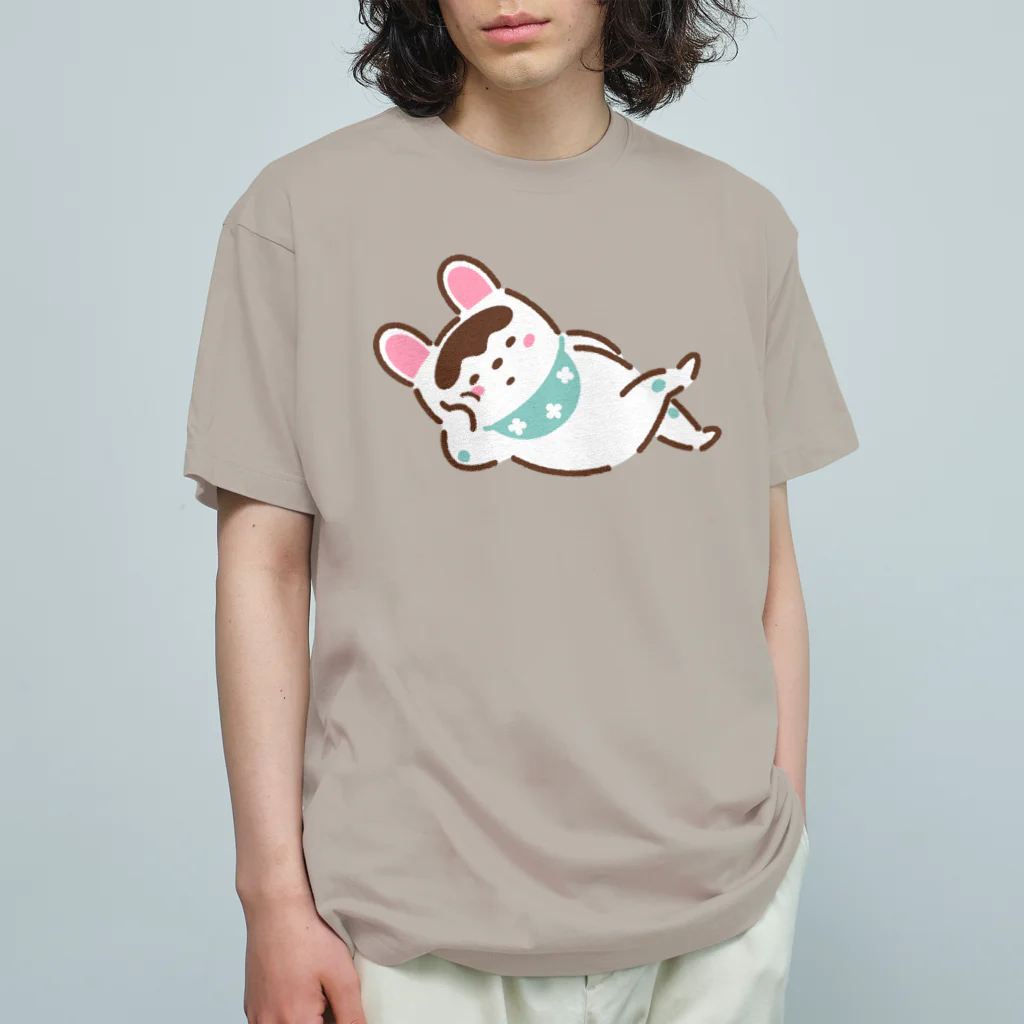 しまめのごろ寝いぬはりこ オーガニックコットンTシャツ