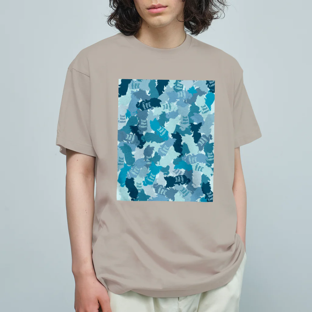 Teal Blue Coffeeのhide-and-seek Organic Cotton T-Shirt