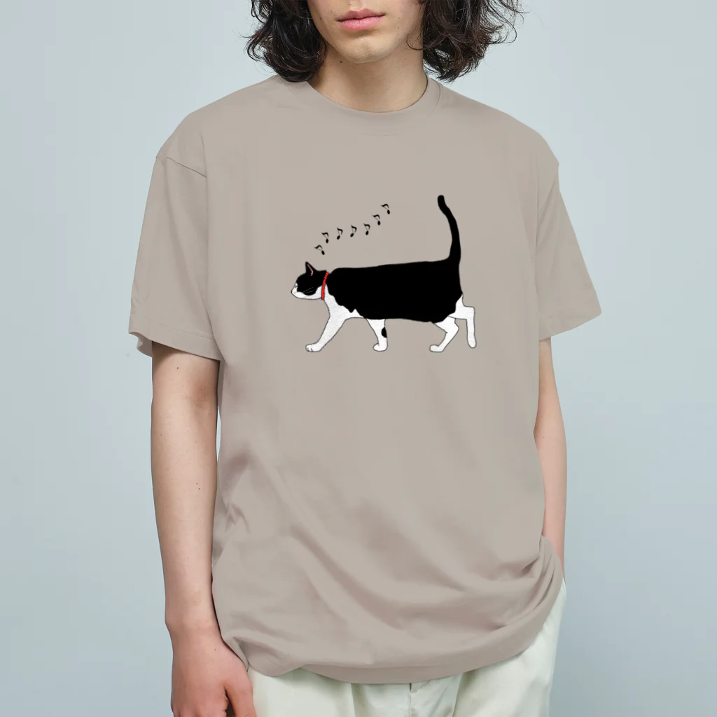 小鳥と映画館のお散歩猫ちゃん ご機嫌バージョン Organic Cotton T-Shirt