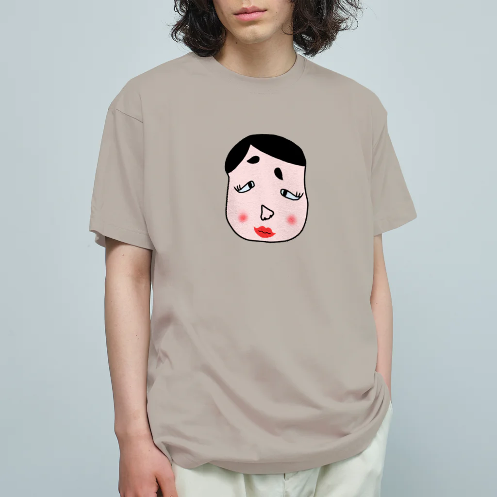 CHOSANAのネオ福笑い 頬を赤らめて Organic Cotton T-Shirt