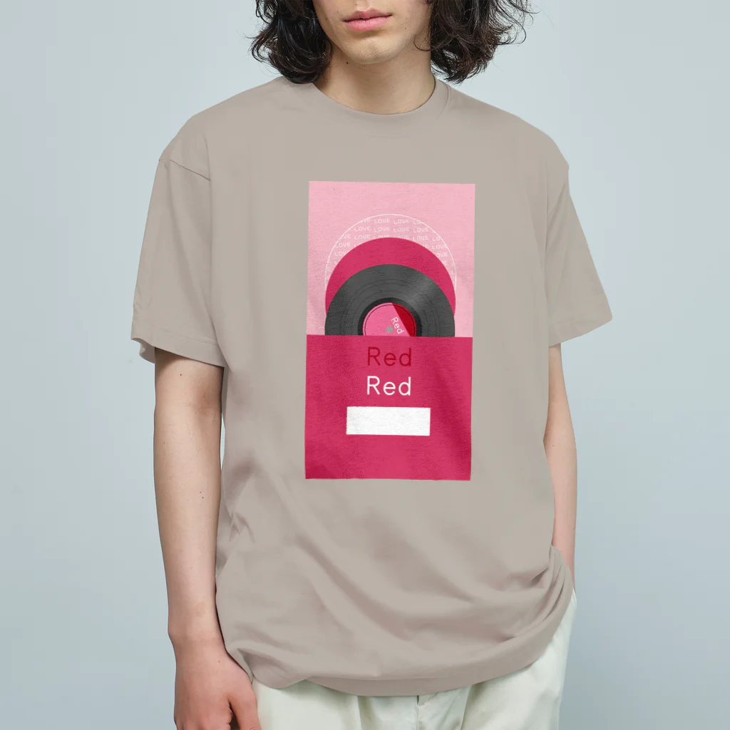 gumiの推し色★Red レコード オーガニックコットンTシャツ