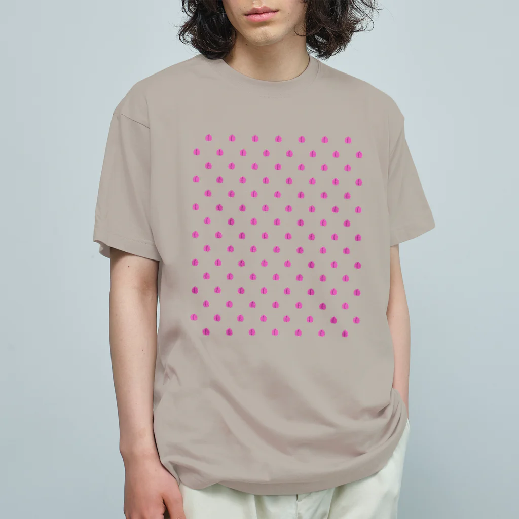 CHOSANAのドット よく見るともも Organic Cotton T-Shirt