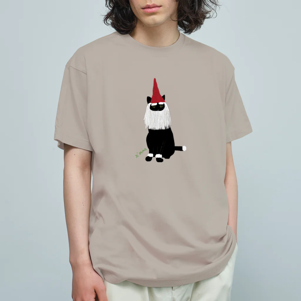 小鳥と映画館のサンタになったクロネコ Organic Cotton T-Shirt