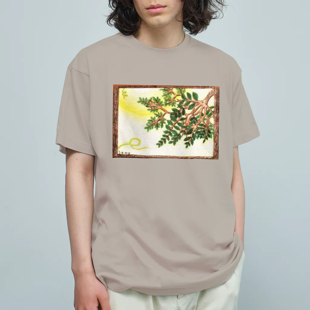 I-z-m-y's worksの夏の窓 ～生い茂った葉が覗く～ オーガニックコットンTシャツ