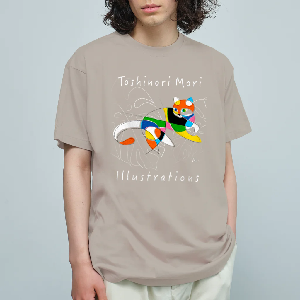 TOSHINORI-MORIのモンステラとグリ2 オーガニックコットンTシャツ