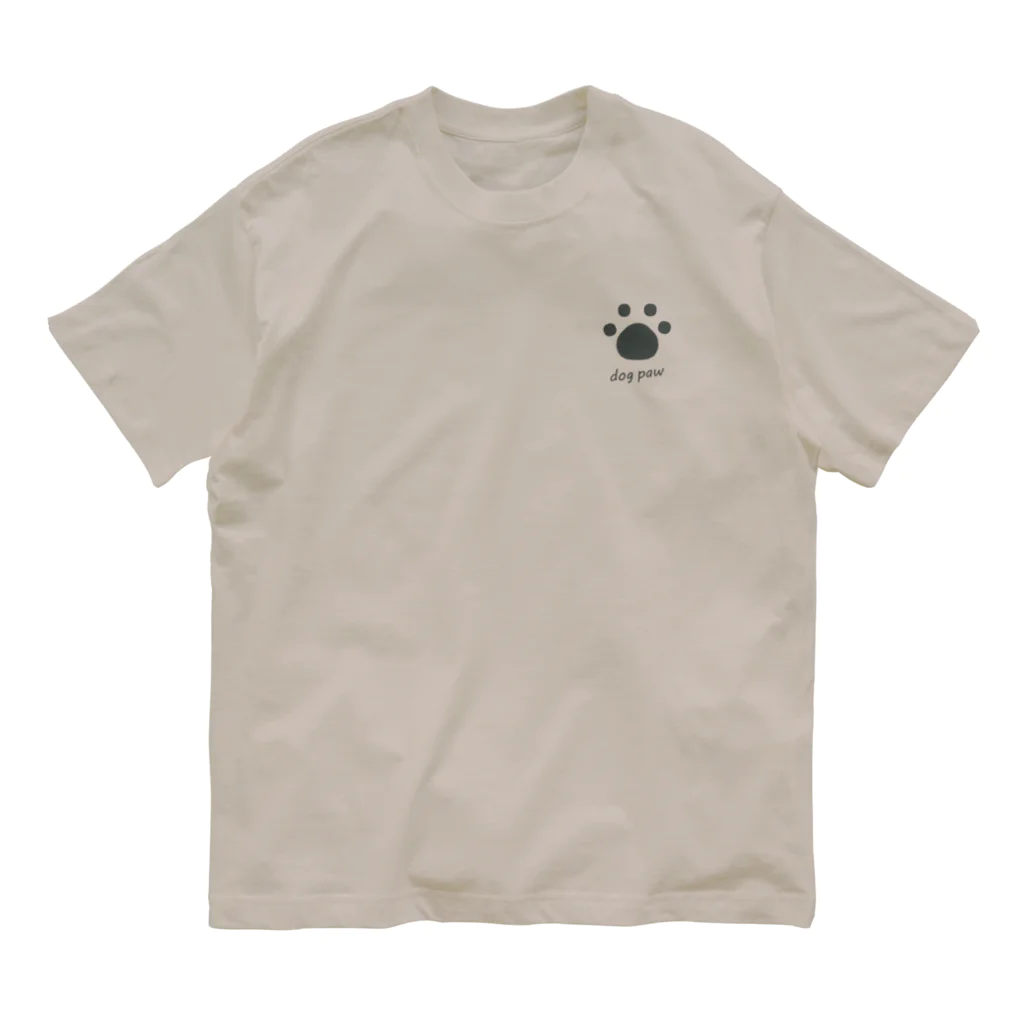 mamapockのdog paw オーガニックコットンTシャツ