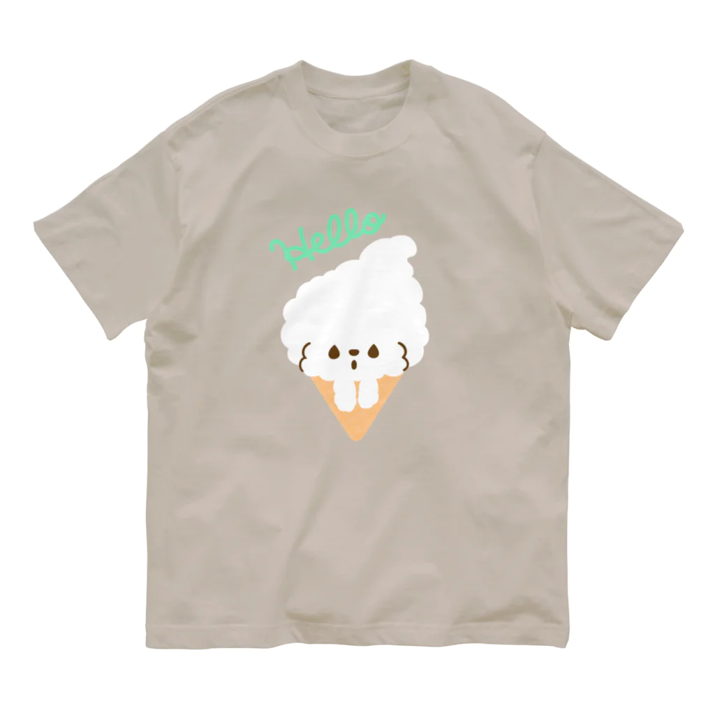 chiiis-chiiisのビションフリーゼ　フワモコちゃん　 オーガニックコットンTシャツ