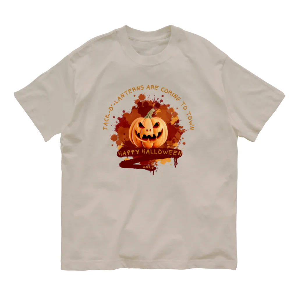 Yaya-rrのハロウィンのかぼちゃ「ジャック・オー・ランタン」 Organic Cotton T-Shirt