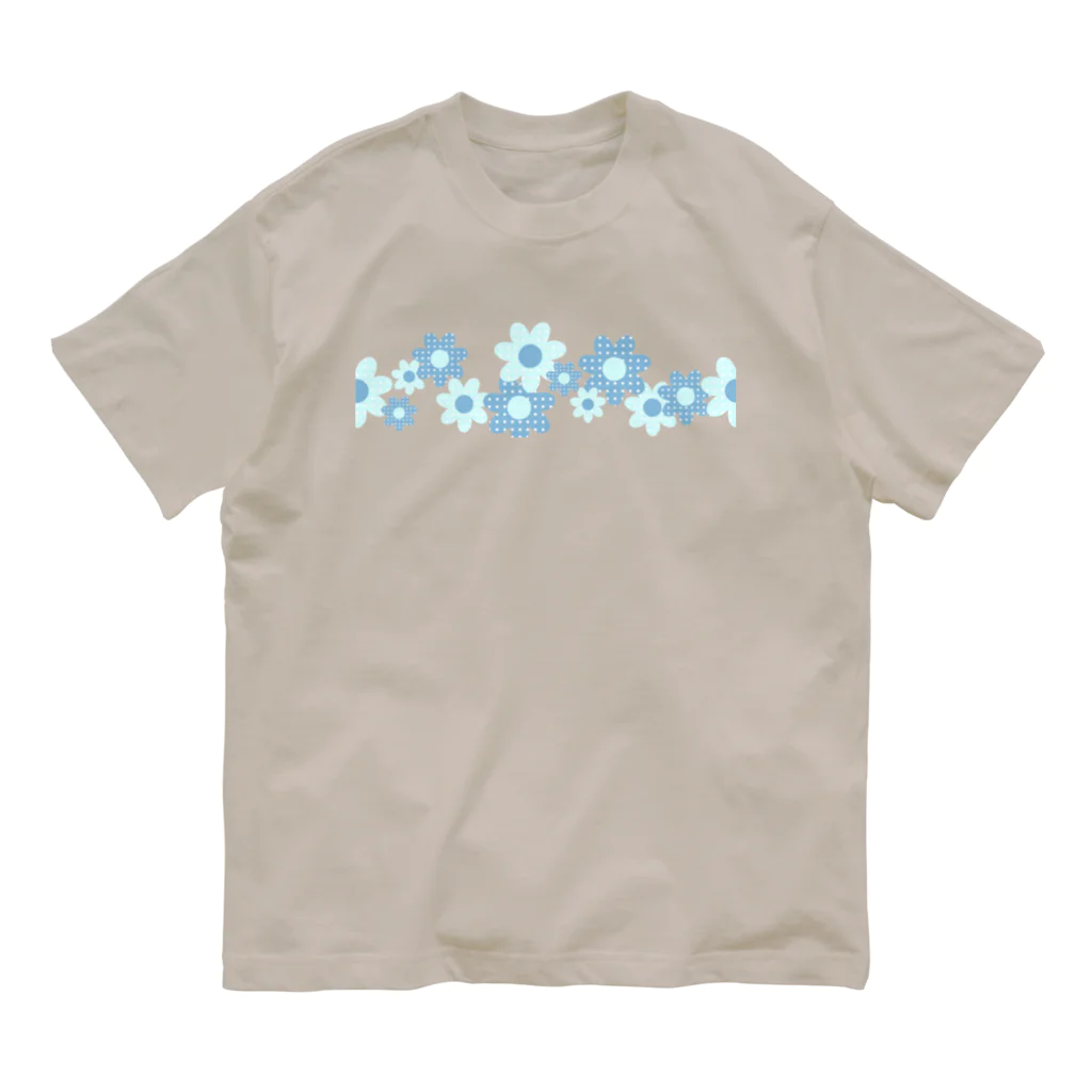 kazeou（風王）のレトロ風花(ドット)B透過 Organic Cotton T-Shirt