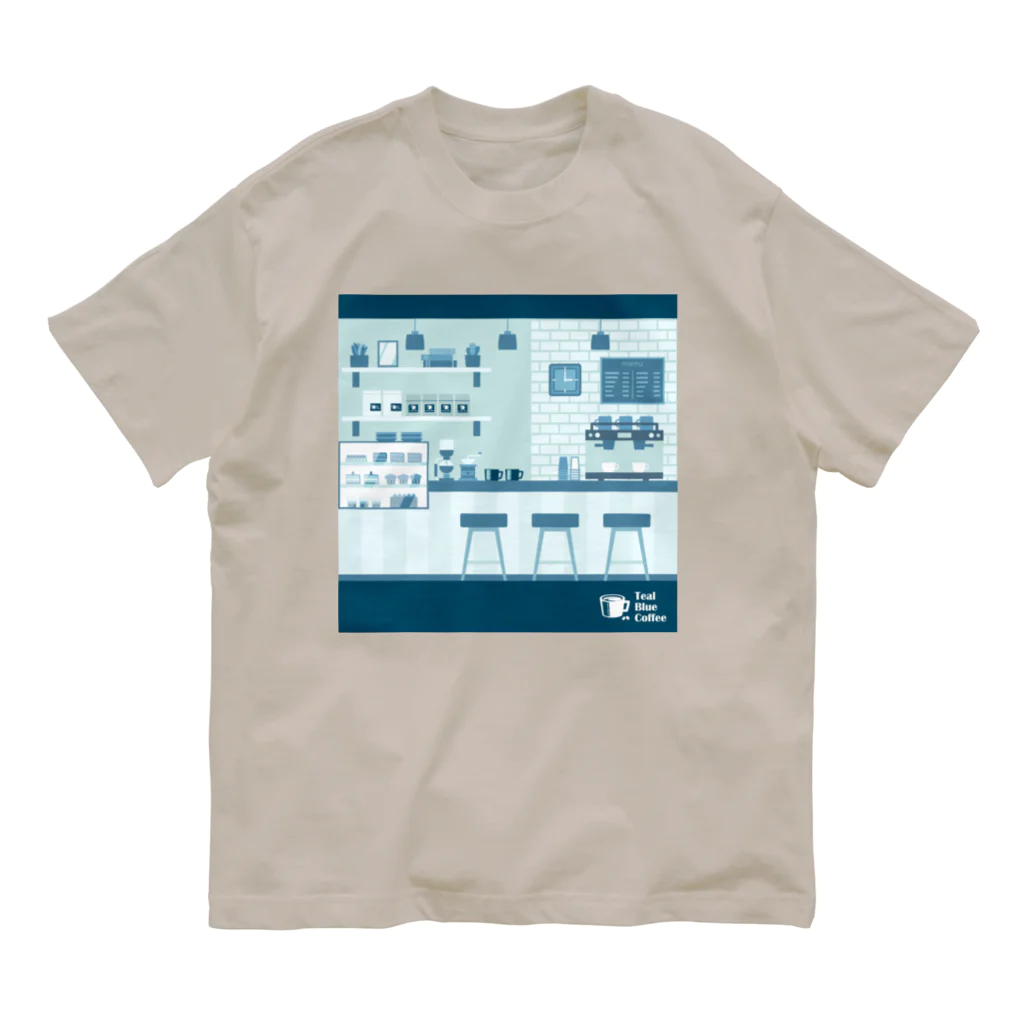 Teal Blue Coffeeの香るコーヒー オーガニックコットンTシャツ