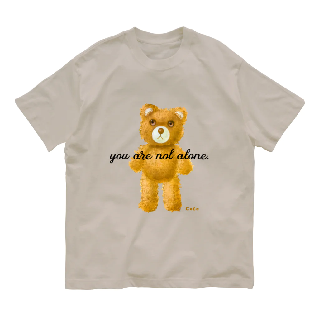 cocoartの雑貨屋さんの【you are not alone.】（茶くま） Organic Cotton T-Shirt