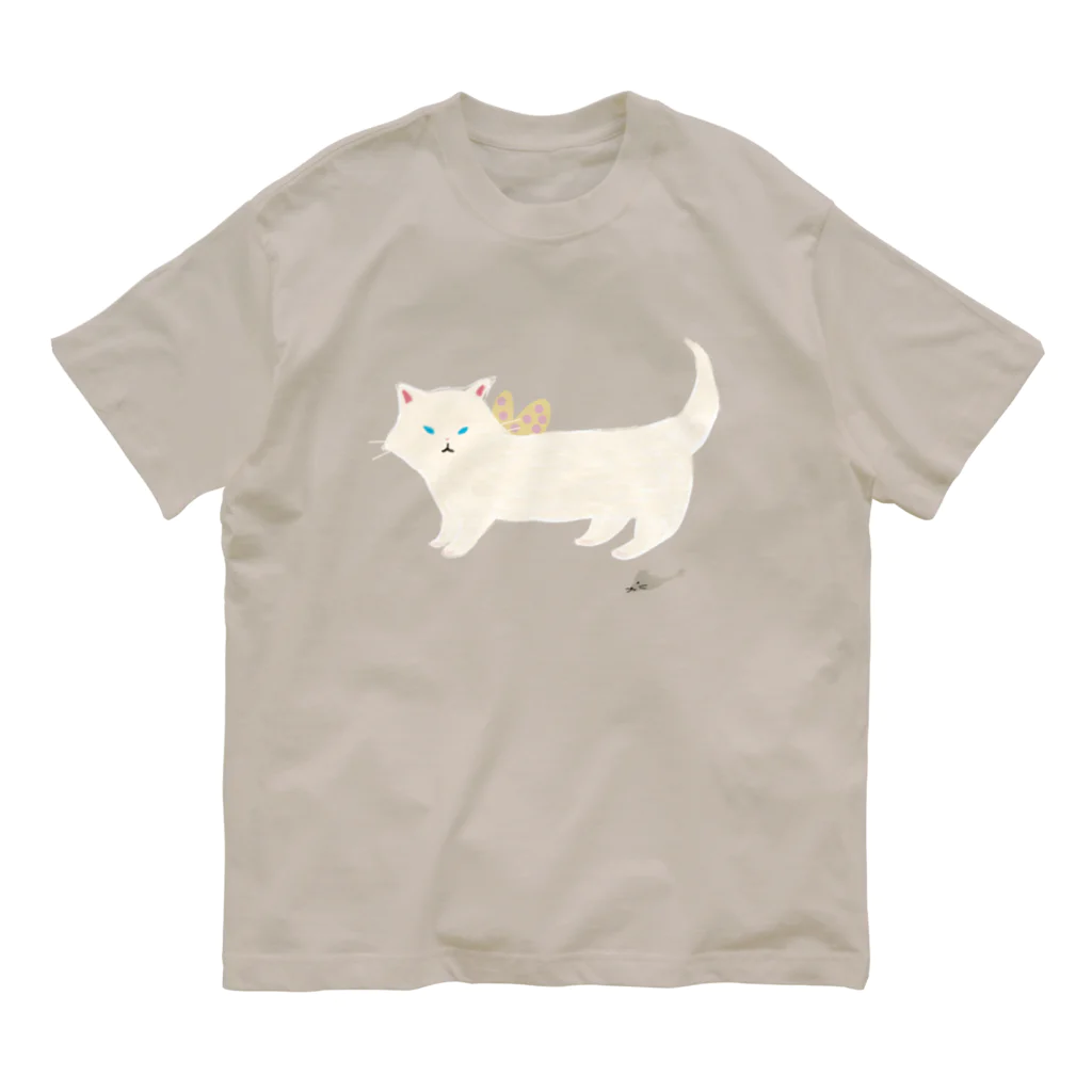 小鳥と映画館の白猫の天使 Organic Cotton T-Shirt