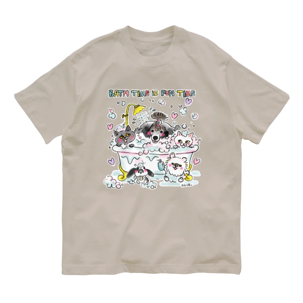 shop あこ猫犬屋のお風呂で遊ぼ Organic Cotton T-Shirt