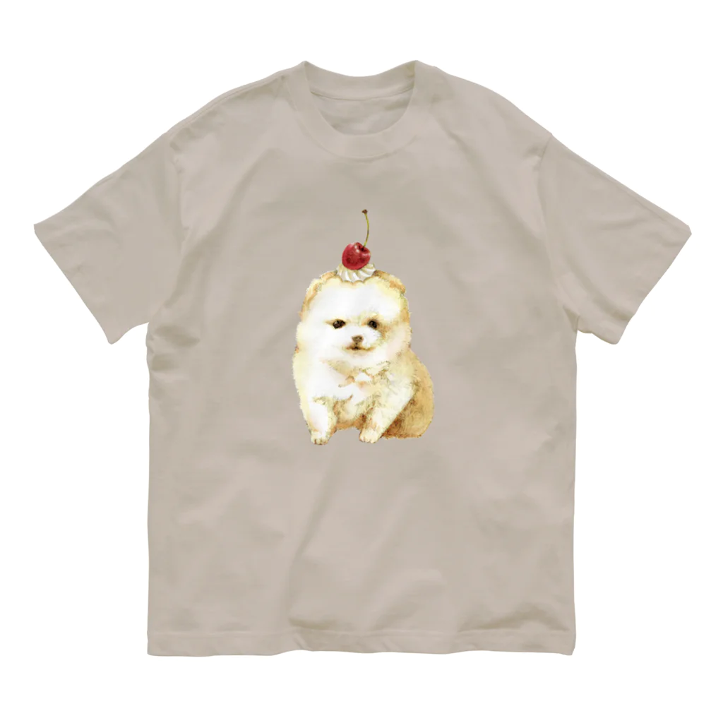 たなか まちのポメラニアンのプリンちゃん（カラー） オーガニックコットンTシャツ