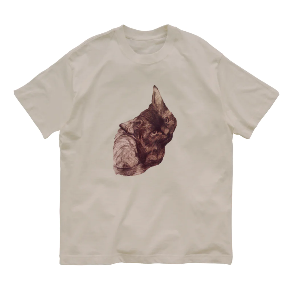 evaのねこ オーガニックコットンTシャツ