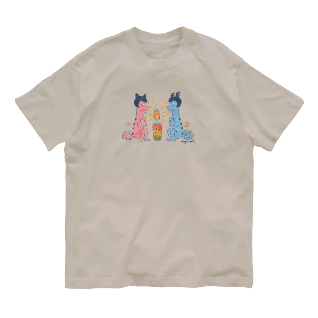 Shigenosukeのシナカル #祈ってみる Organic Cotton T-Shirt