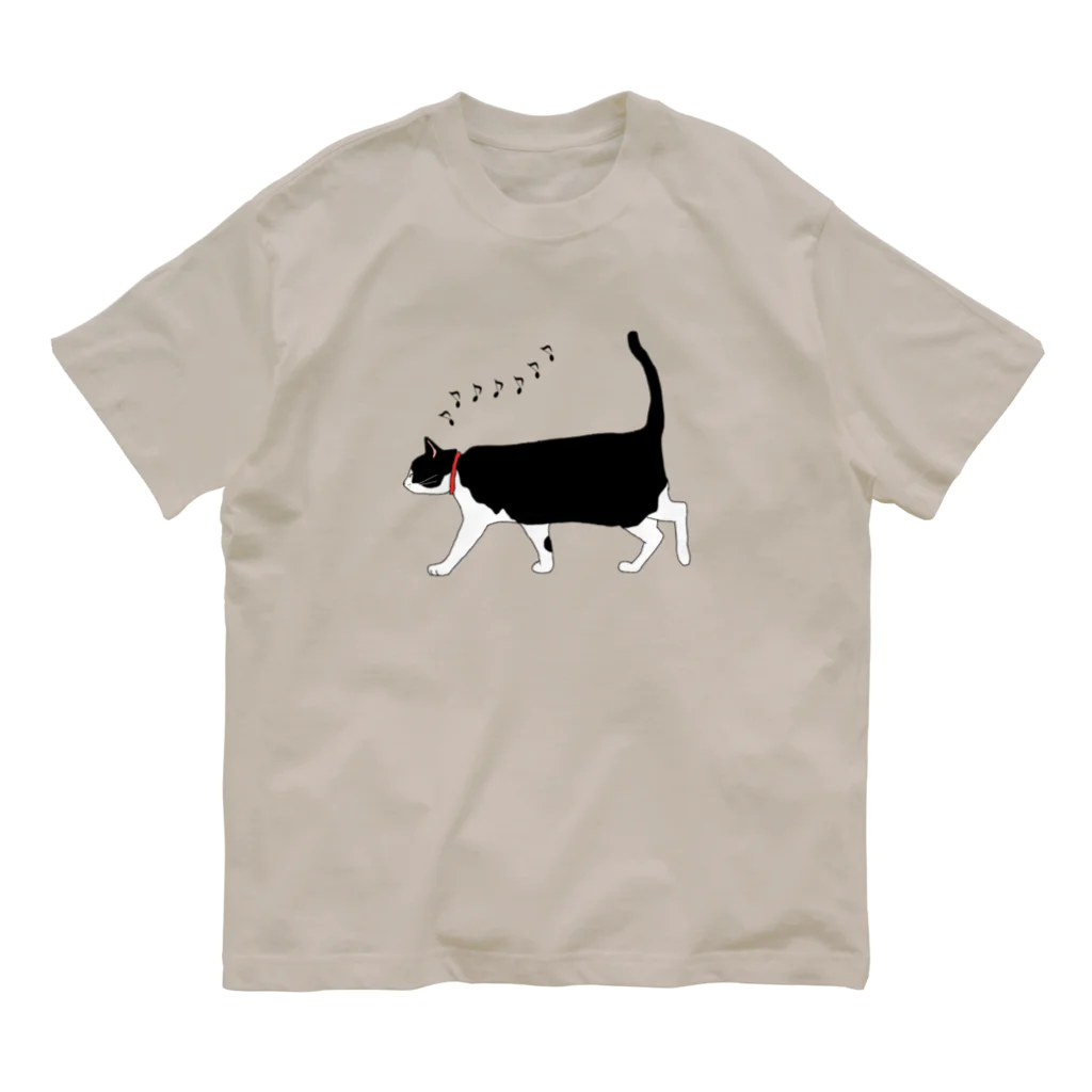 小鳥と映画館のお散歩猫ちゃん ご機嫌バージョン Organic Cotton T-Shirt