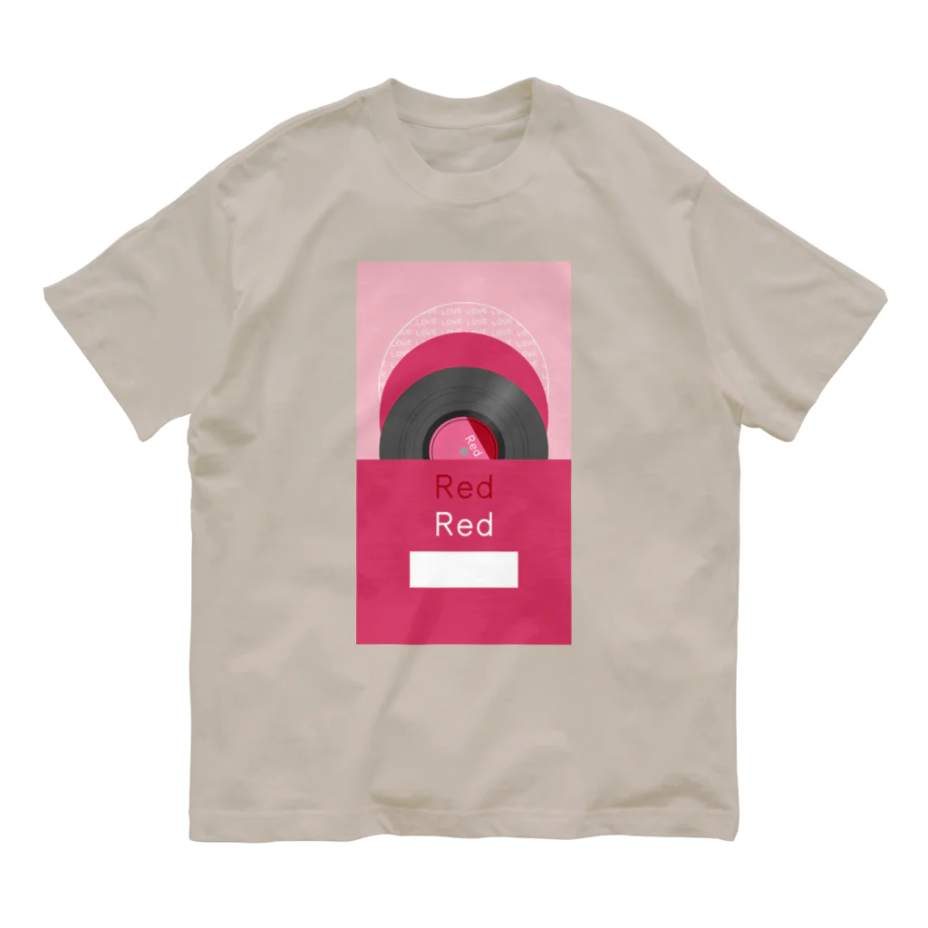 gumiの推し色★Red レコード オーガニックコットンTシャツ