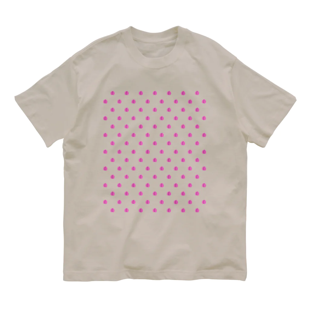 CHOSANAのドット よく見るともも Organic Cotton T-Shirt