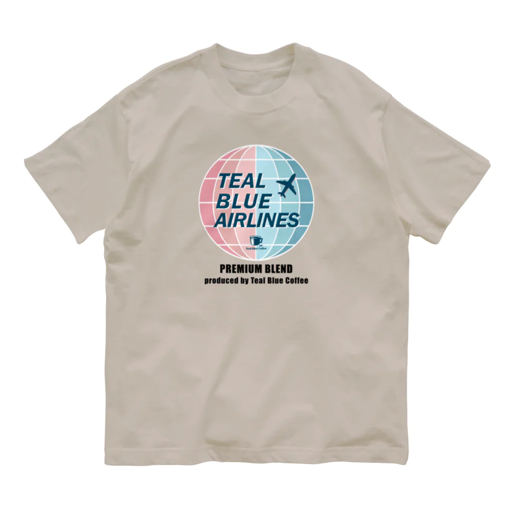 Teal Blue CoffeeのTEAL BLUE AIRLINES Organic Cotton T-Shirt