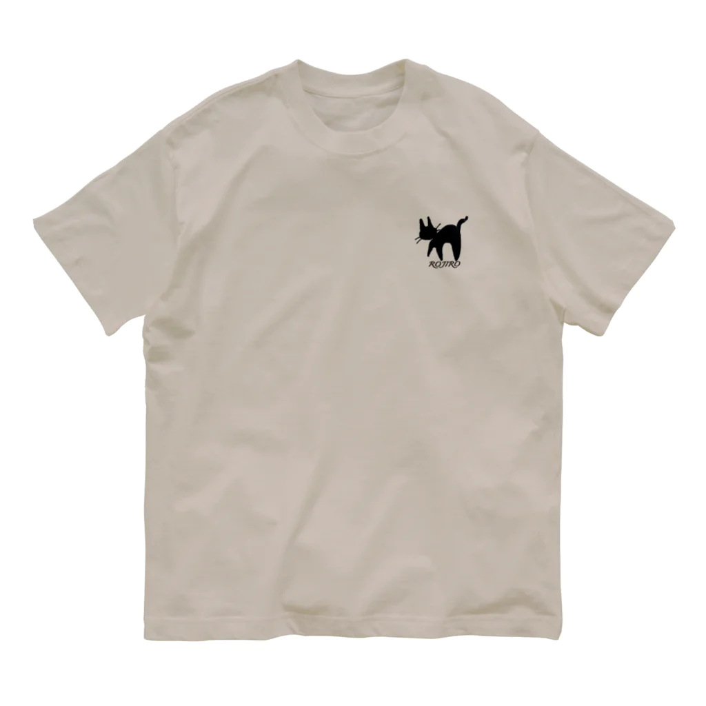 ロジローのROJIROロゴ入り　忍び足BLK Organic Cotton T-Shirt