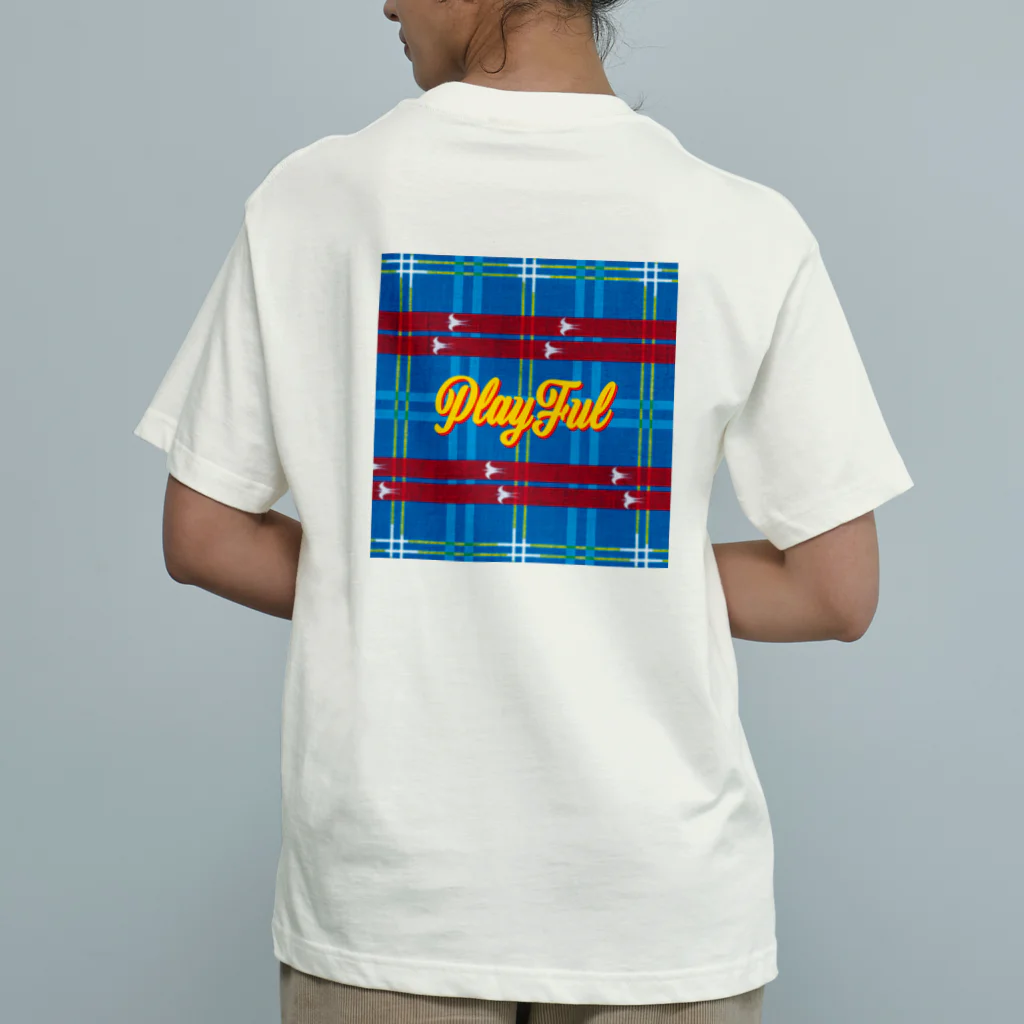 PLAYFULの琉球絣 オーガニックコットンTシャツ