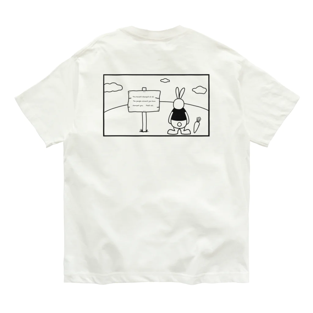 miomioのうさぎ　バックプリント　ブラック Organic Cotton T-Shirt