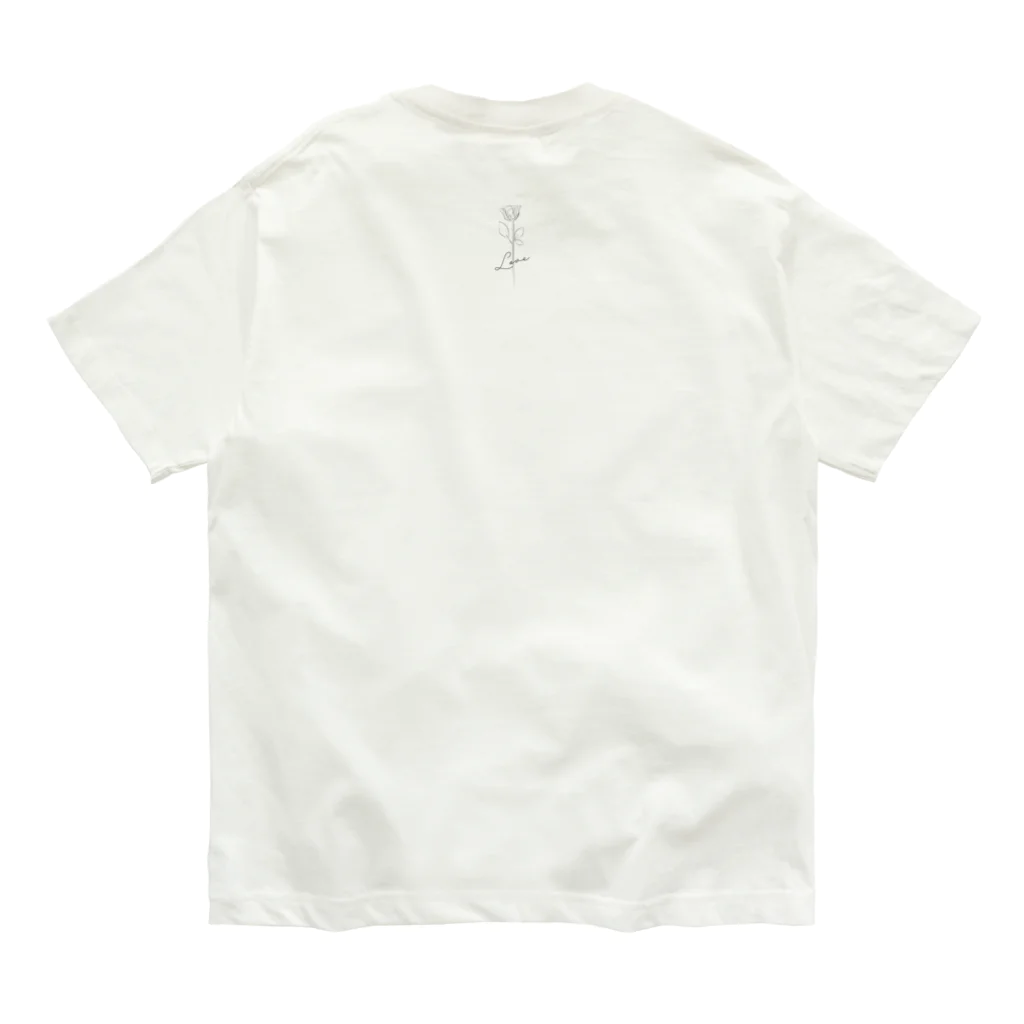 risa takedaのrose オーガニックコットンTシャツ