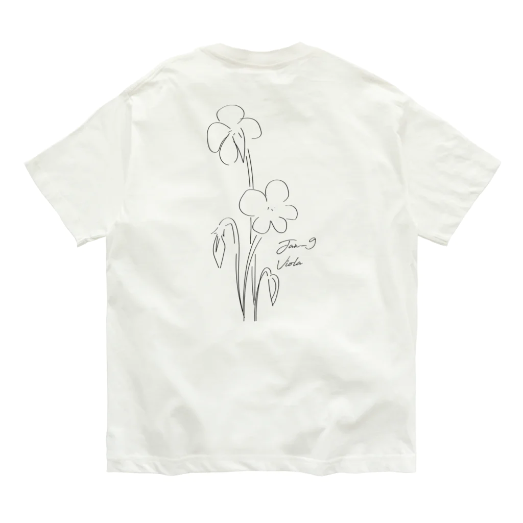 365日の誕生花の1月9日_Viola オーガニックコットンTシャツ