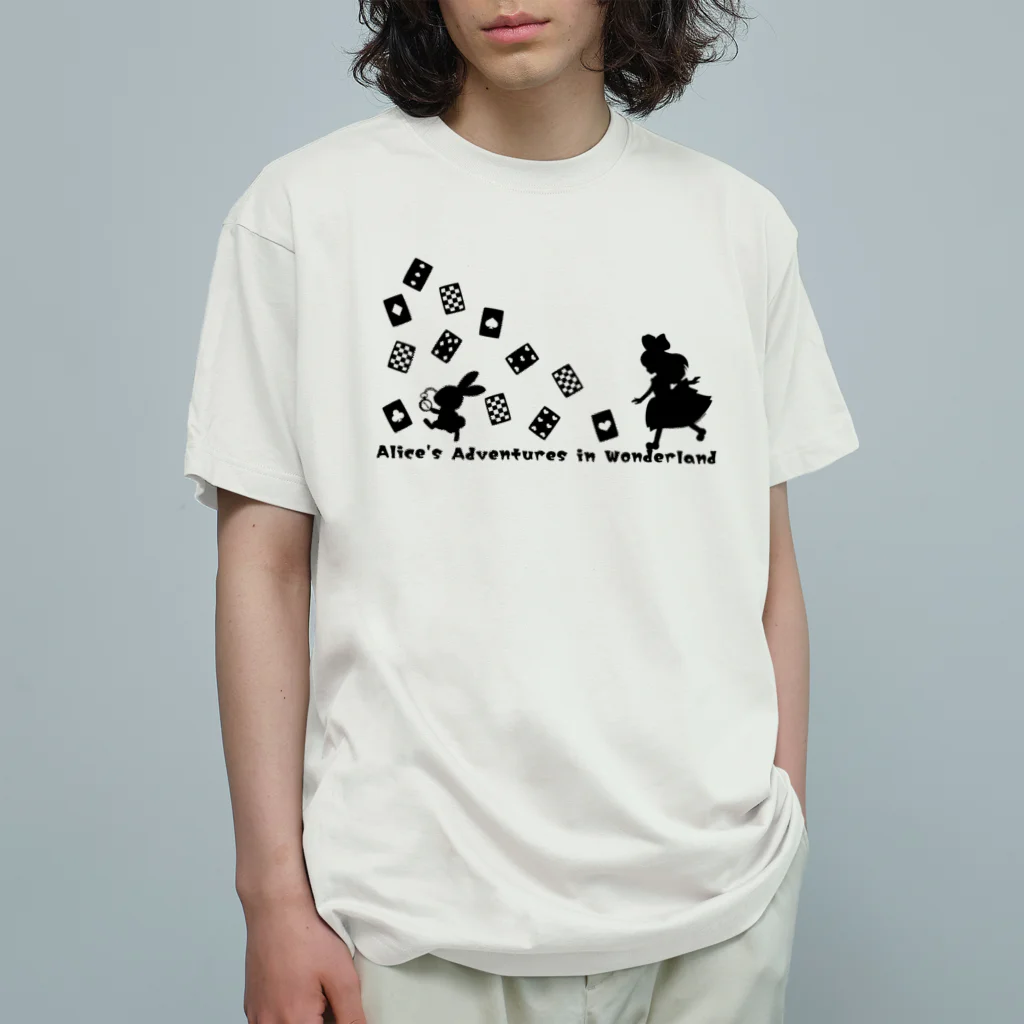 tammytammyの不思議の国のアリス【アリスと白ウサギ】シルエット Organic Cotton T-Shirt