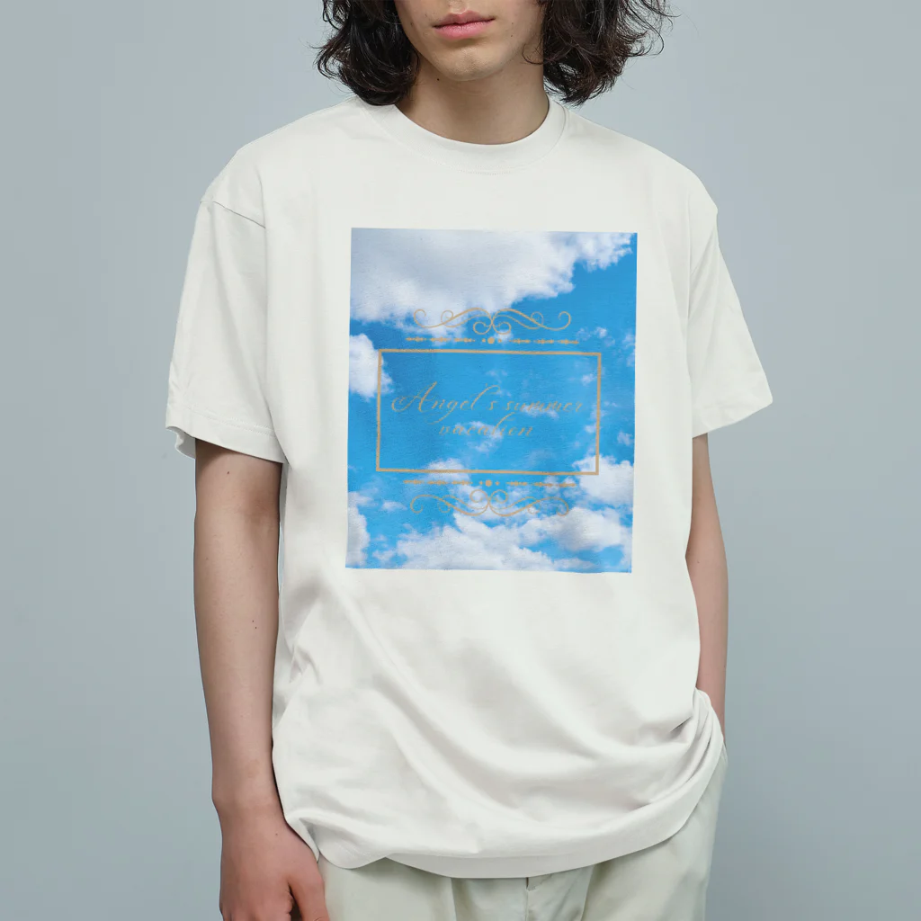 ゆにねこ惑星のପ天使の夏休みଓ青空旅行 オーガニックコットンTシャツ