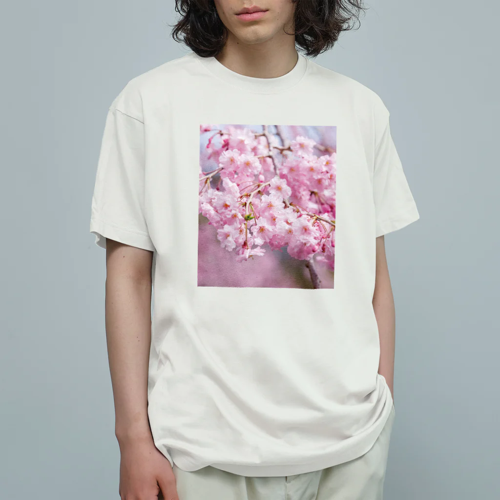 akane_art（茜音工房）の癒しの風景（八重桜） Organic Cotton T-Shirt