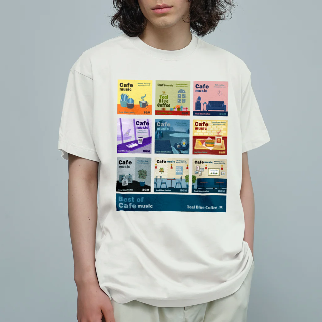 Teal Blue CoffeeのBest of Cafe music オーガニックコットンTシャツ